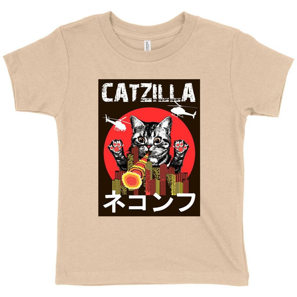 58637-95ddfd.jpeg Toddler Catzilla T-Shirt - Japanese Vintage T-Shirt Kids & Baby Toddler Clothing Color : Heather Dust|Heather Red|Heather Yellow Gold