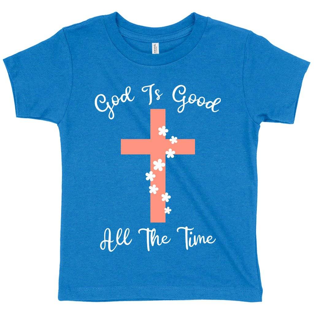 58655-962f1e.jpeg Toddler God Is Good T-Shirt - Christian Message T-Shirts Kids & Baby Toddler Clothing Color : Heather Columbia Blue|Heather Dust|Heather Red