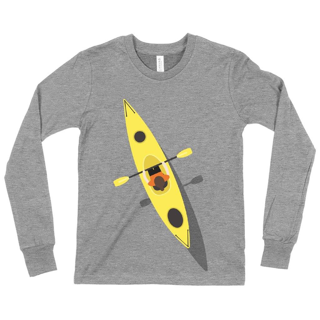 58976-1b422a.jpeg Kids' Funny Canoe Long Sleeve T-Shirt Kids & Baby Kids' Clothing Color : Heather Yellow Gold|Gray Triblend|True Royal Blue