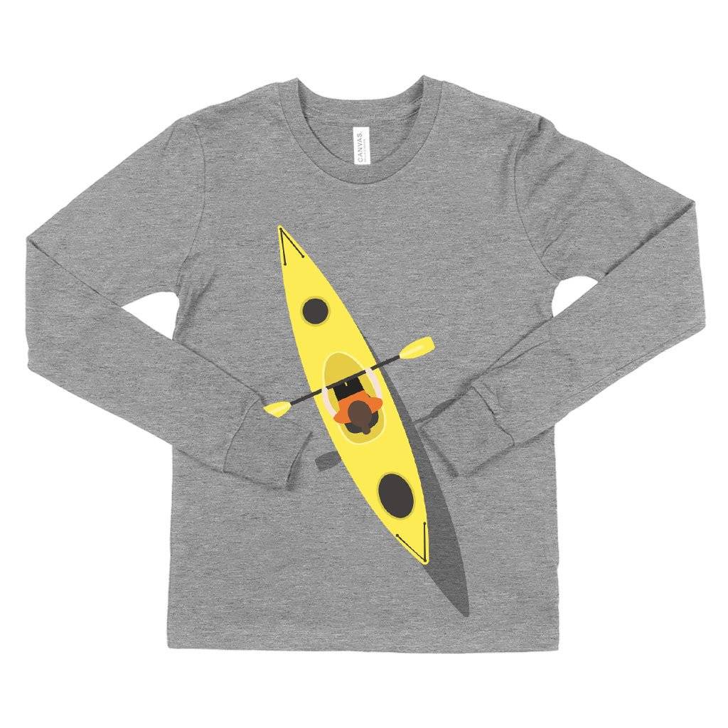 58976-9e65d7.jpeg Kids' Funny Canoe Long Sleeve T-Shirt Kids & Baby Kids' Clothing Color : Heather Yellow Gold|Gray Triblend|True Royal Blue