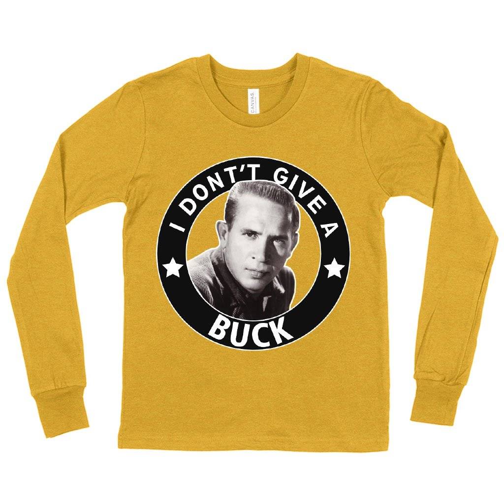 58978-28dc0c.jpeg Kids' I Don't Give a Buck Long Sleeve T-Shirt - Buck Owens T-Shirt Kids & Baby Kids' Clothing Color : Heather Yellow Gold|Gray Triblend|Black