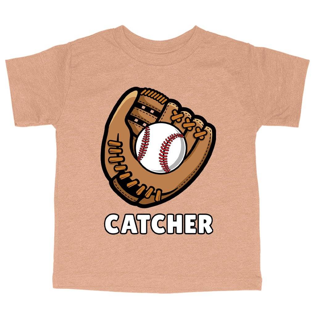 59218-cf76ae.jpeg Triblend Toddler Catcher T-Shirt - Baseball T-Shirts Kids & Baby Toddler Clothing Color : Ice Blue Triblend|Olive Triblend|Peach Triblend