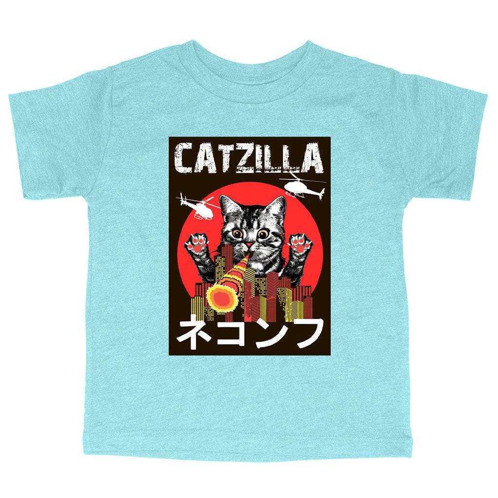 59220-9fa495.jpeg Triblend Toddler Catzilla T-Shirt - Japanese Vintage T-Shirt Kids & Baby Toddler Clothing Color : Ice Blue Triblend|Olive Triblend|Peach Triblend