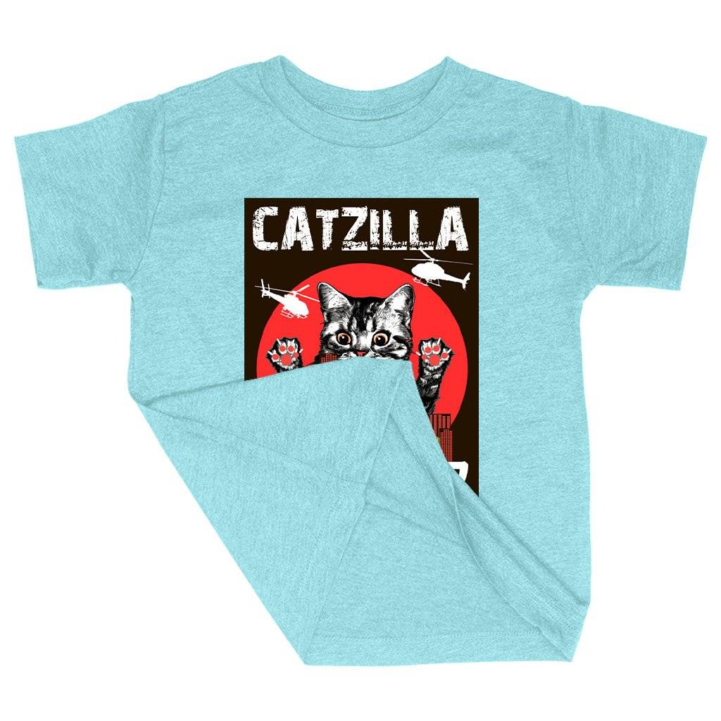 59220-d229ec.jpeg Triblend Toddler Catzilla T-Shirt - Japanese Vintage T-Shirt Kids & Baby Toddler Clothing Color : Ice Blue Triblend|Olive Triblend|Peach Triblend