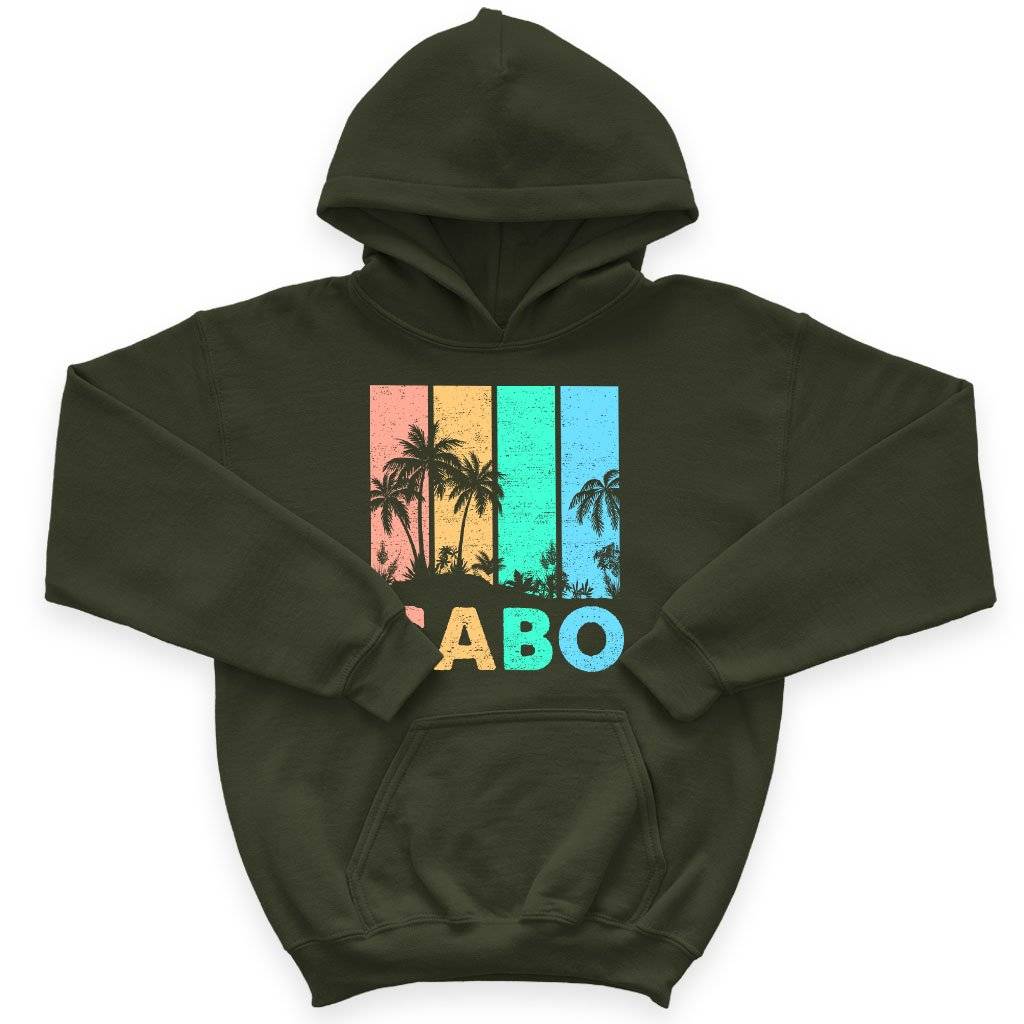 59458-8eaa48.jpeg Kids' Sponge Fleece Retro Cabo Hoodie - Cabo San Lucas Hoodies Kids & Baby Kids' Clothing Color : Mauve|Black|Military Green