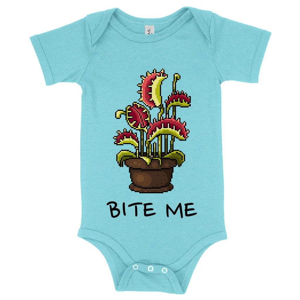 59509-73c801.jpeg Baby Bite Me Onesie - Venus Flytrap Onesie Baby Clothing Kids & Baby Color : Peach Triblend|Ice Blue Triblend|Gray Triblend