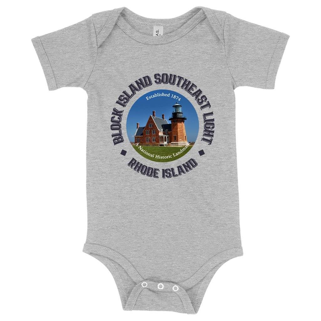 59510-15d66f.jpeg Baby Block Island Onesie - Rhode Island Onesies Baby Clothing Kids & Baby Color : Gray Triblend|Peach Triblend|Ice Blue Triblend
