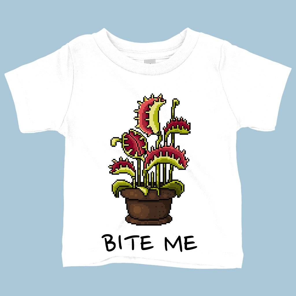 59512-3b210c.jpeg Baby Bite Me T-Shirt - Venus Flytrap T-Shirt Baby Clothing Kids & Baby Color : Yellow|Heather Columbia Blue|White