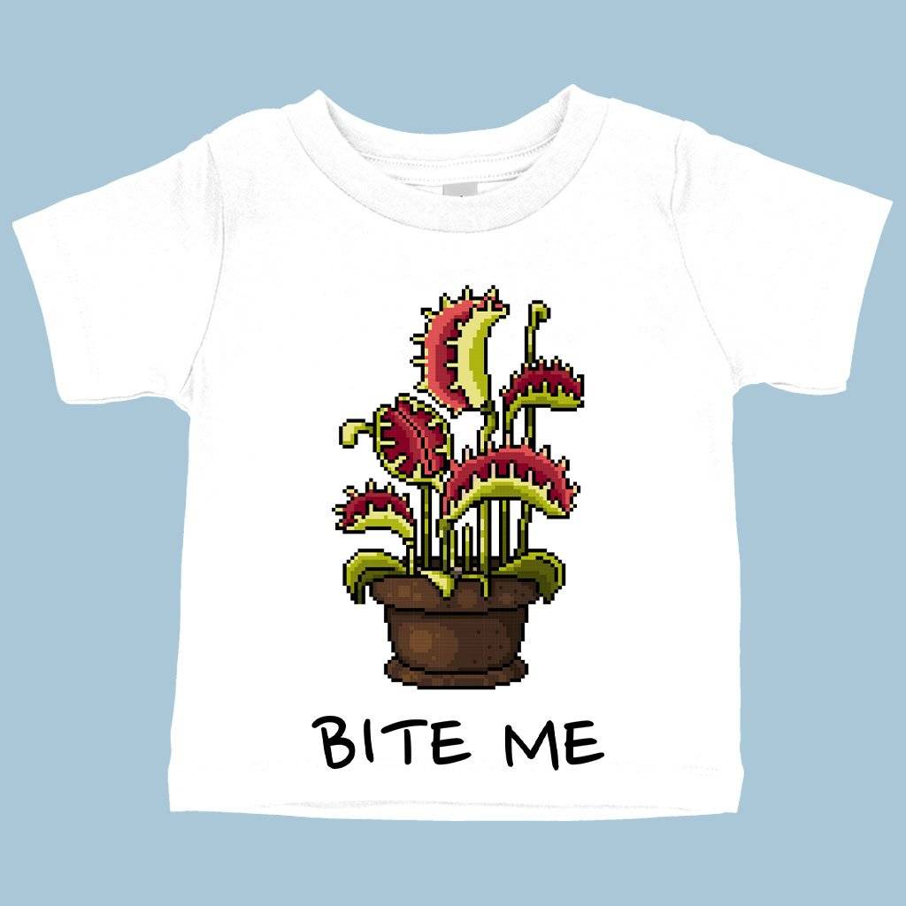 59512-99b64c.jpeg Baby Bite Me T-Shirt - Venus Flytrap T-Shirt Baby Clothing Kids & Baby Color : Yellow|Heather Columbia Blue|White