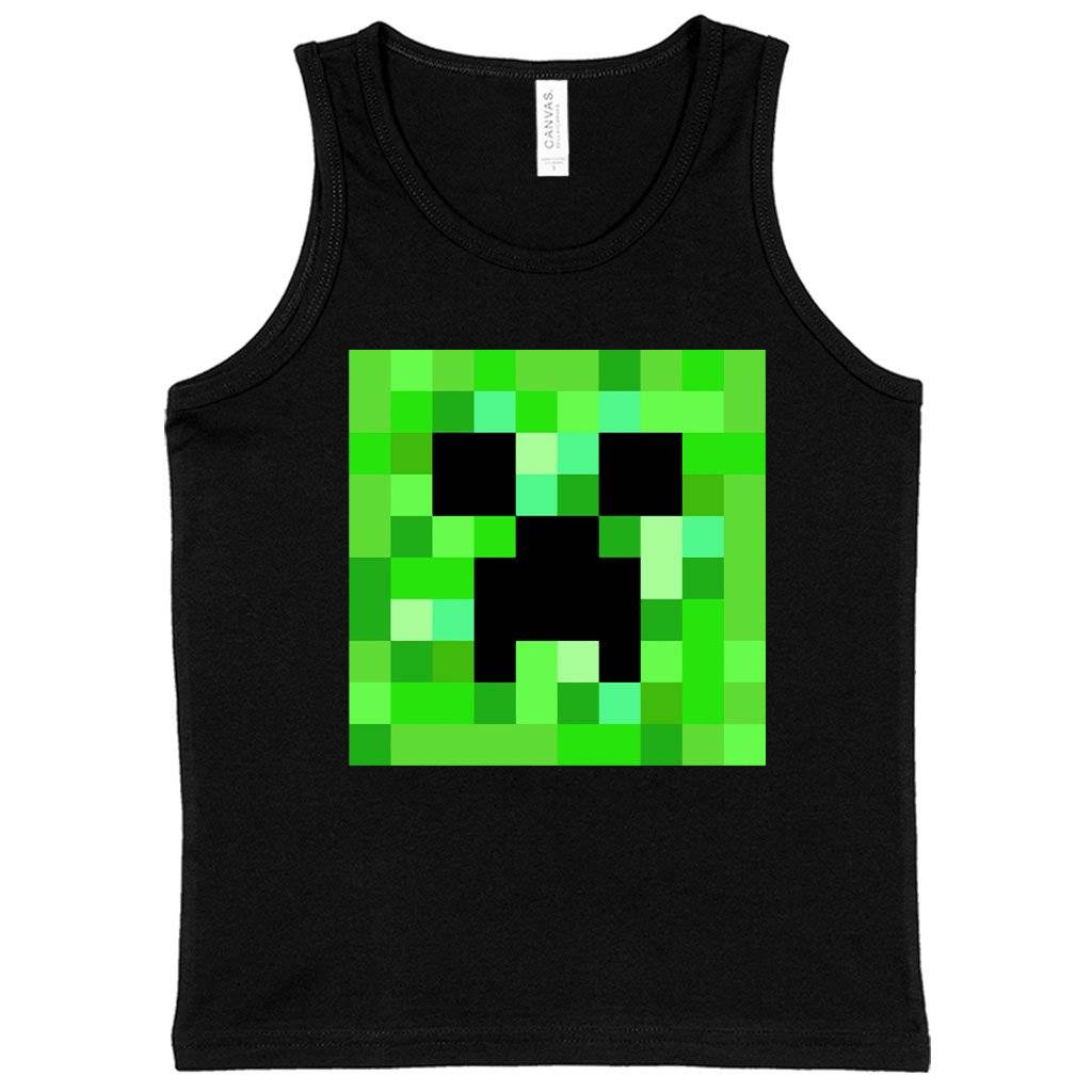 59615-e31fe8.jpeg Kids' Creeper Tank - Minecraft Tank Kids & Baby Kids' Clothing Color : Neon Blue|White|Black