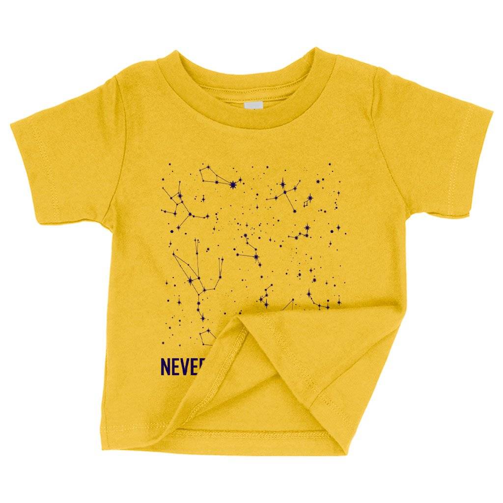 59955-04f7c6.jpeg Baby Never Stop Looking Up T-Shirt - Constellation T-Shirt - Stars T-Shirt Baby Clothing Kids & Baby Color : Yellow|Heather Columbia Blue|Navy
