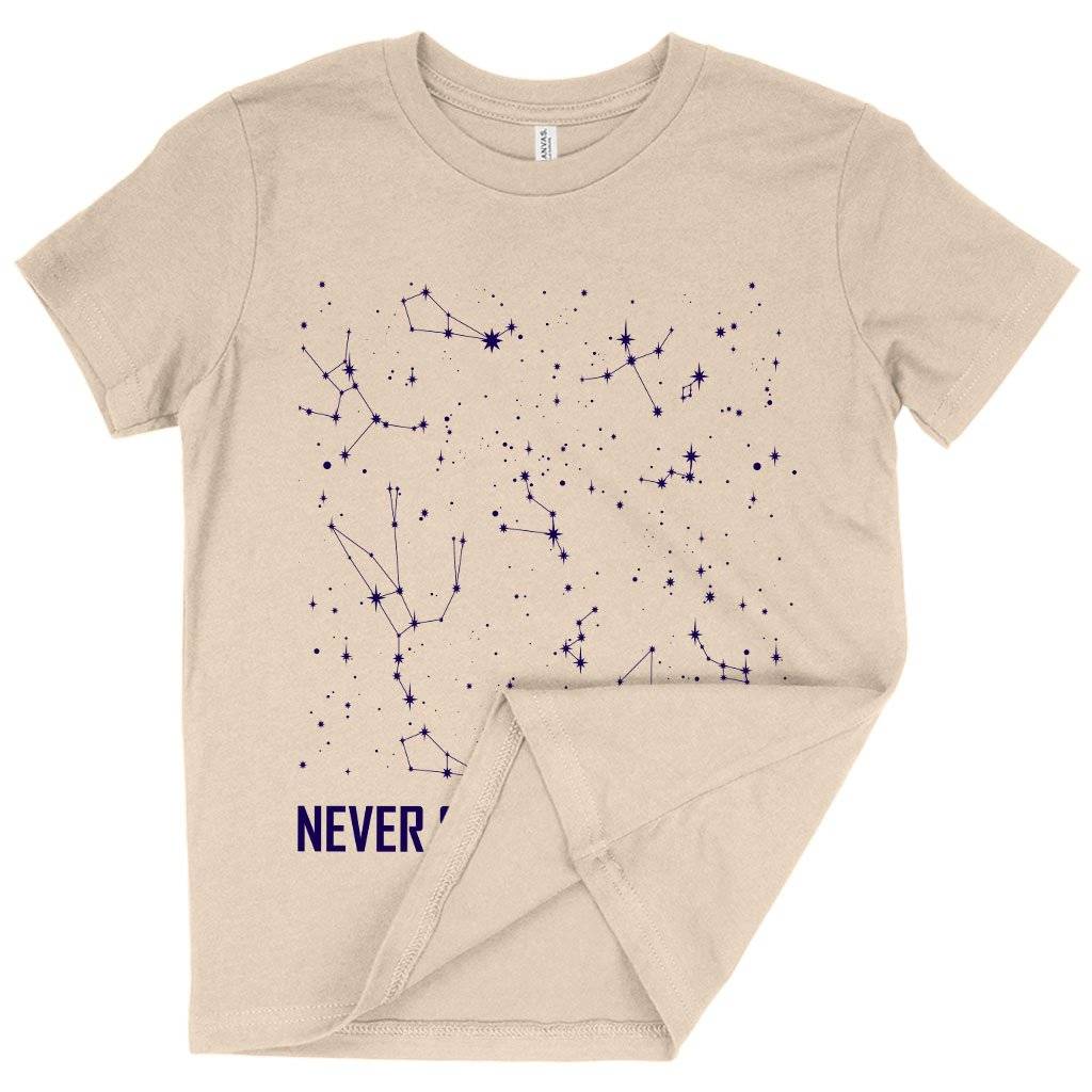 60108-709d25.jpeg Kids' Never Stop Looking Up T-Shirt - Constellation T-Shirt - Stars T-Shirt Kids & Baby Kids' Clothing Color : Natural|Columbia Blue|Black