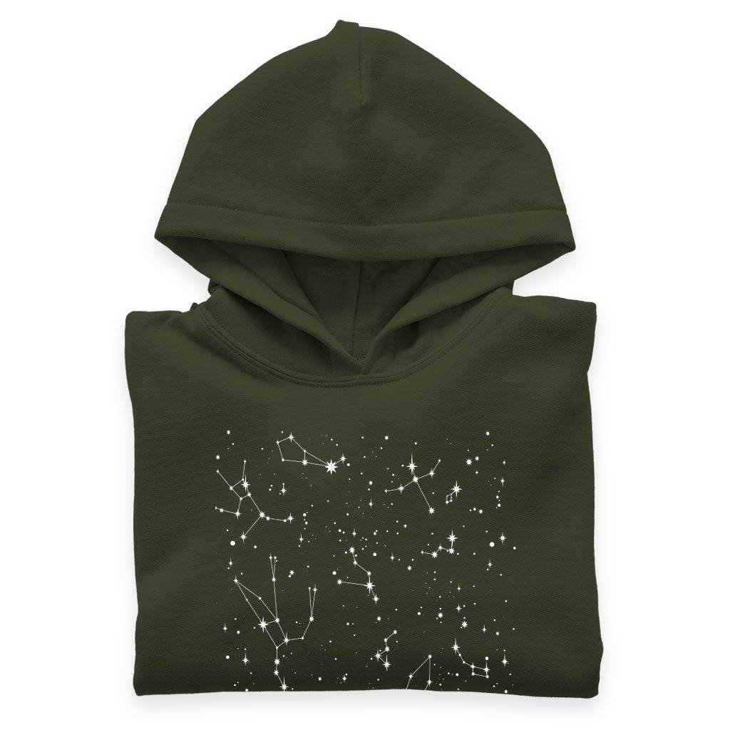 60114-1aded6.jpeg Kids' Sponge Fleece Never Stop Looking Up Hoodie - Constellation Hoodie - Stars Hoodie Kids & Baby Kids' Clothing Color : Military Green|Dark Gray Heather|Black