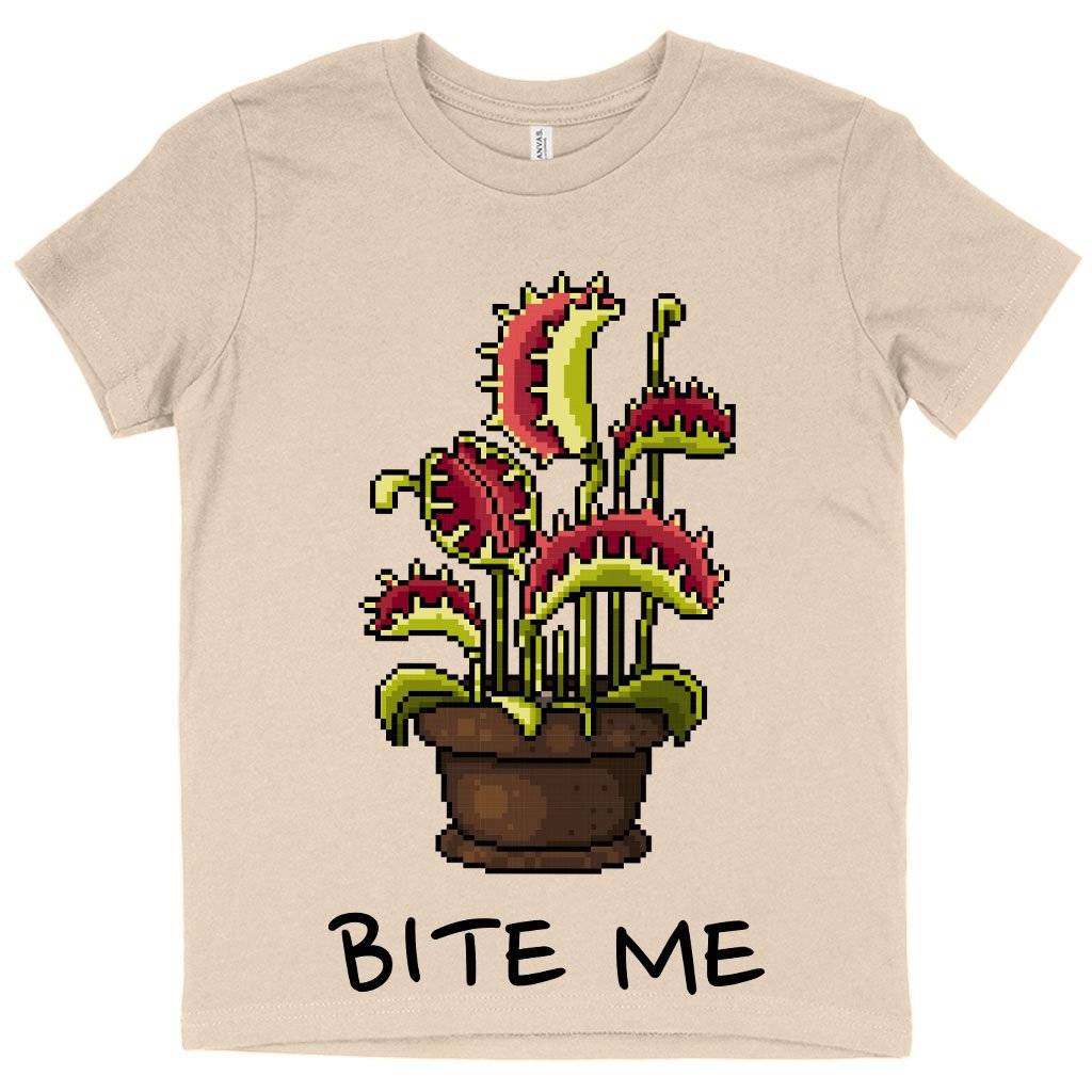 Kids' Bite Me T-Shirt - Venus Flytrap T-Shirt Kids & Baby Kids' Clothing Color : Columbia Blue|Mustard|Natural 