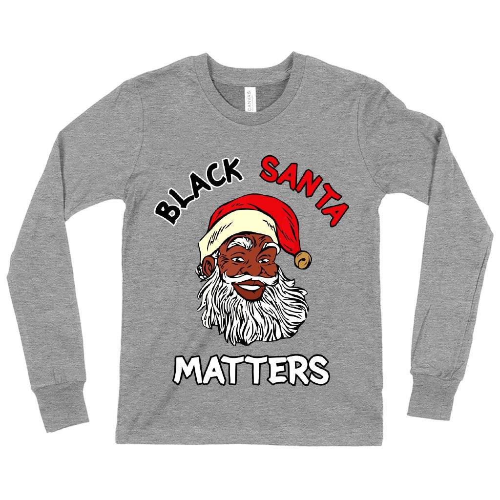 60857-ce9b7d.jpeg Kids' Black Santa Matters Long Sleeve T-Shirt - Black Christmas T-Shirts Kids & Baby Kids' Clothing Color : Heather Yellow Gold|Gray Triblend|White