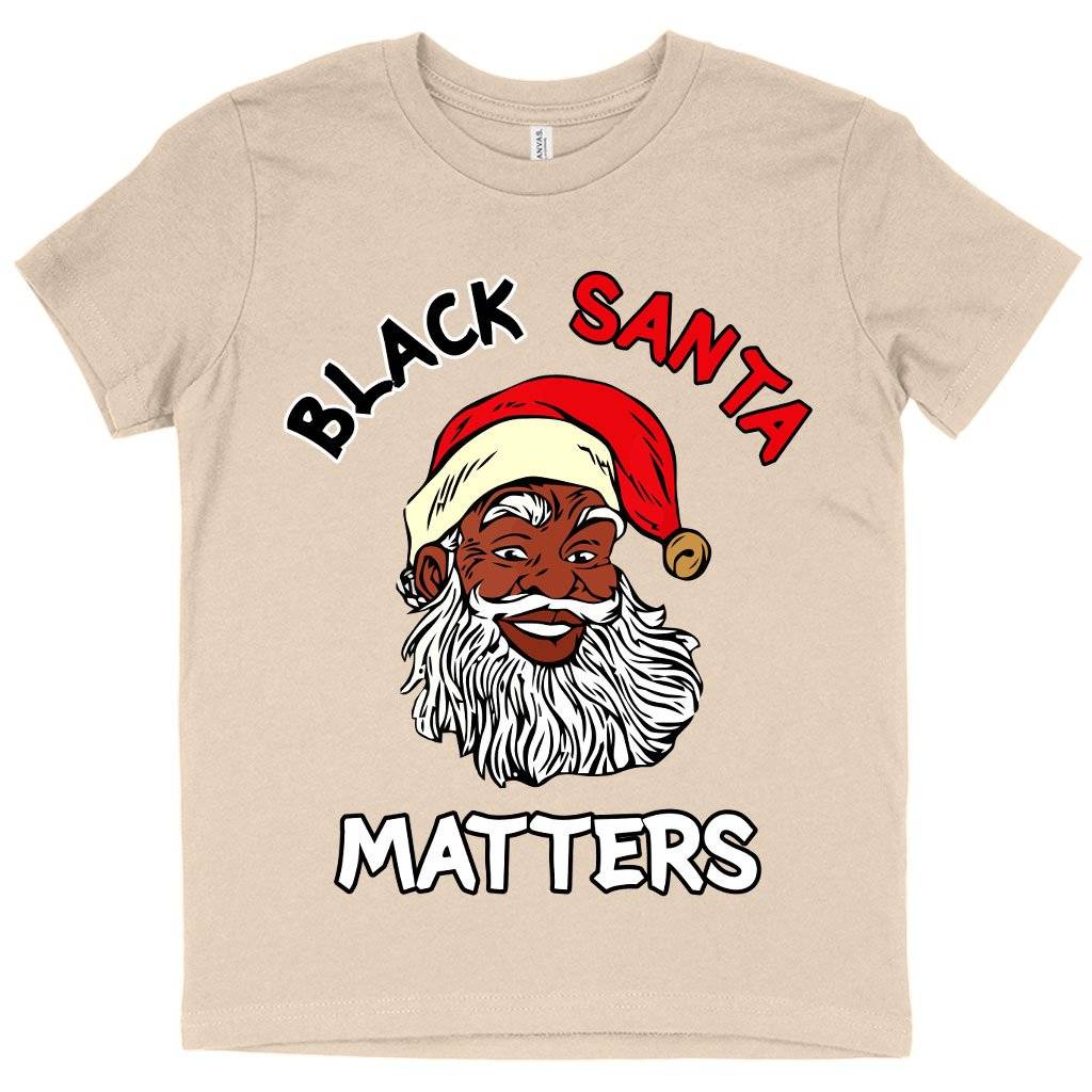 60860-7290ed.jpeg Kids' Black Santa Matters T-Shirt - Black Christmas T-Shirts Kids & Baby Kids' Clothing Color : Mustard|Natural|Columbia Blue