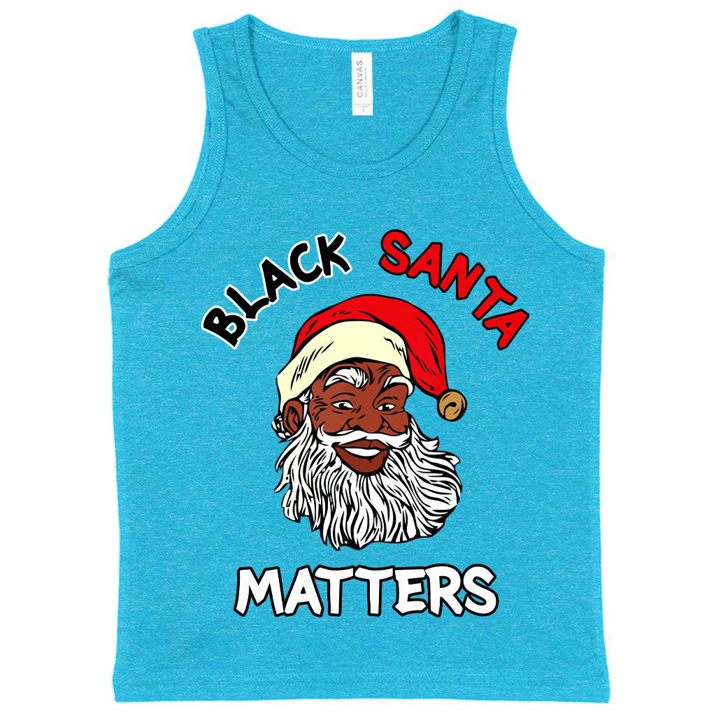 60862-421d6e.jpeg Kids' Black Santa Matters Tank - Black Christmas Tanks Kids & Baby Kids' Clothing Color : Neon Blue|Athletic Heather|White