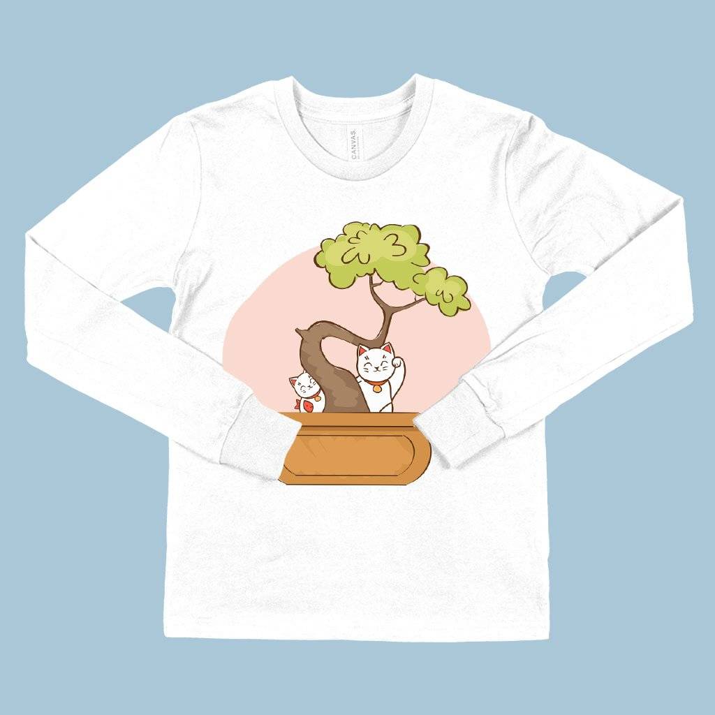 60867-5da771.jpeg Kids' Bonsai Long Sleeve T-Shirt - Cat T-Shirts Kids & Baby Kids' Clothing Color : Black|Gray Triblend|White