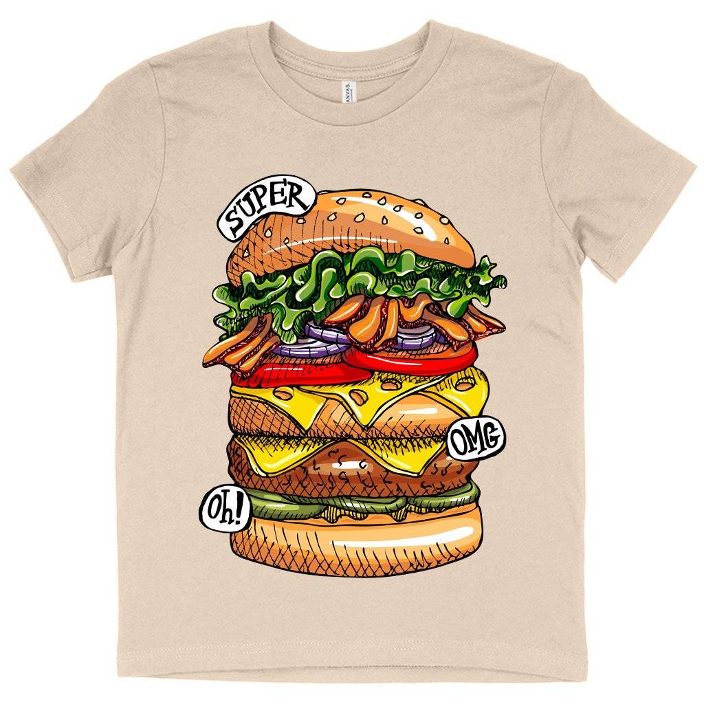 60873-282ead.jpeg Kids' Burger T-Shirt - Cool Food T-Shirts Kids & Baby Kids' Clothing Color : White|Natural|Black