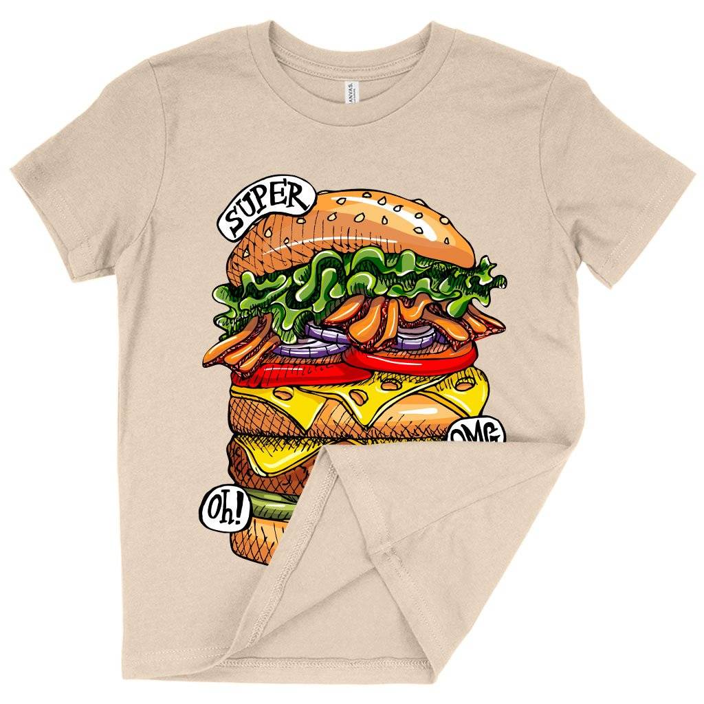 60873-67b737.jpeg Kids' Burger T-Shirt - Cool Food T-Shirts Kids & Baby Kids' Clothing Color : White|Natural|Black