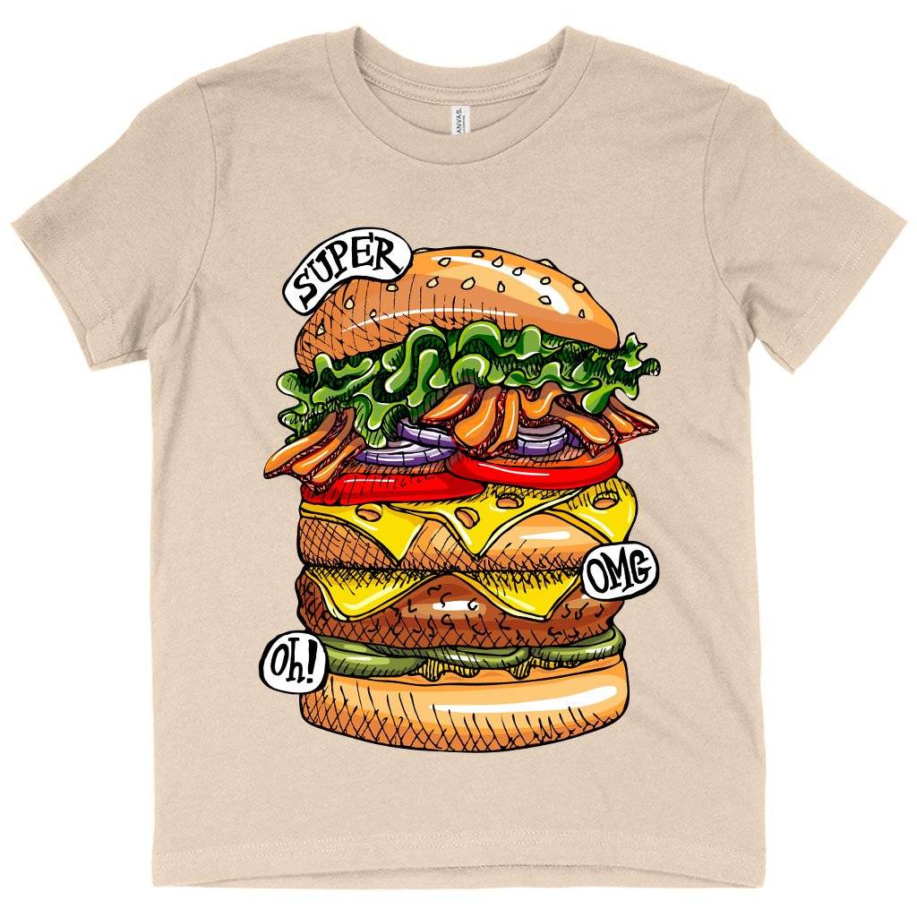 60873-e83870.jpeg Kids' Burger T-Shirt - Cool Food T-Shirts Kids & Baby Kids' Clothing Color : White|Natural|Black
