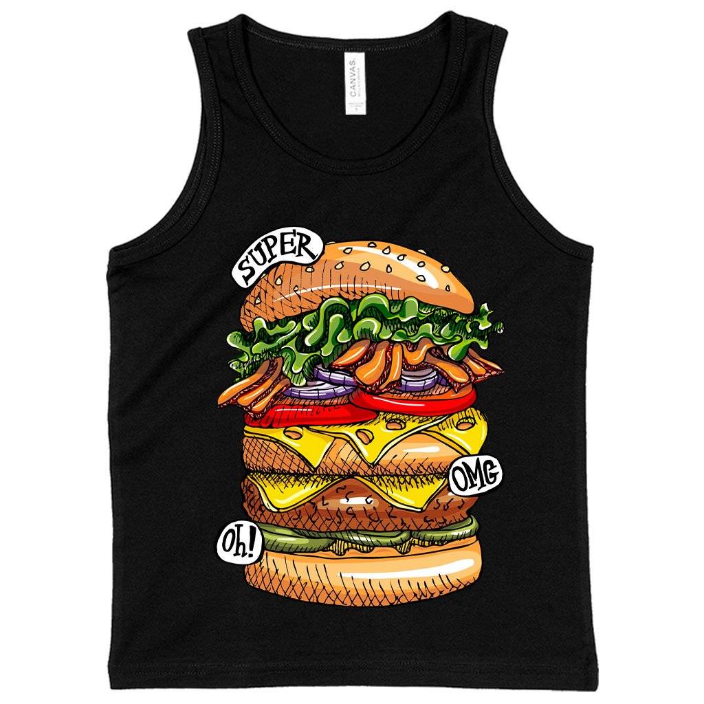 60875-bb621c.jpeg Kids' Burger Tank - Cool Food Tanks Kids & Baby Kids' Clothing Color : White|Athletic Heather|Black