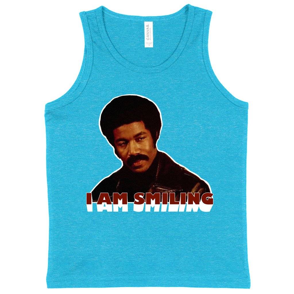 61183-db83f6.jpeg Kids' I Am Smiling Tank - Black Dynamite Funny Tank Kids & Baby Kids' Clothing Color : Athletic Heather|White|Neon Blue