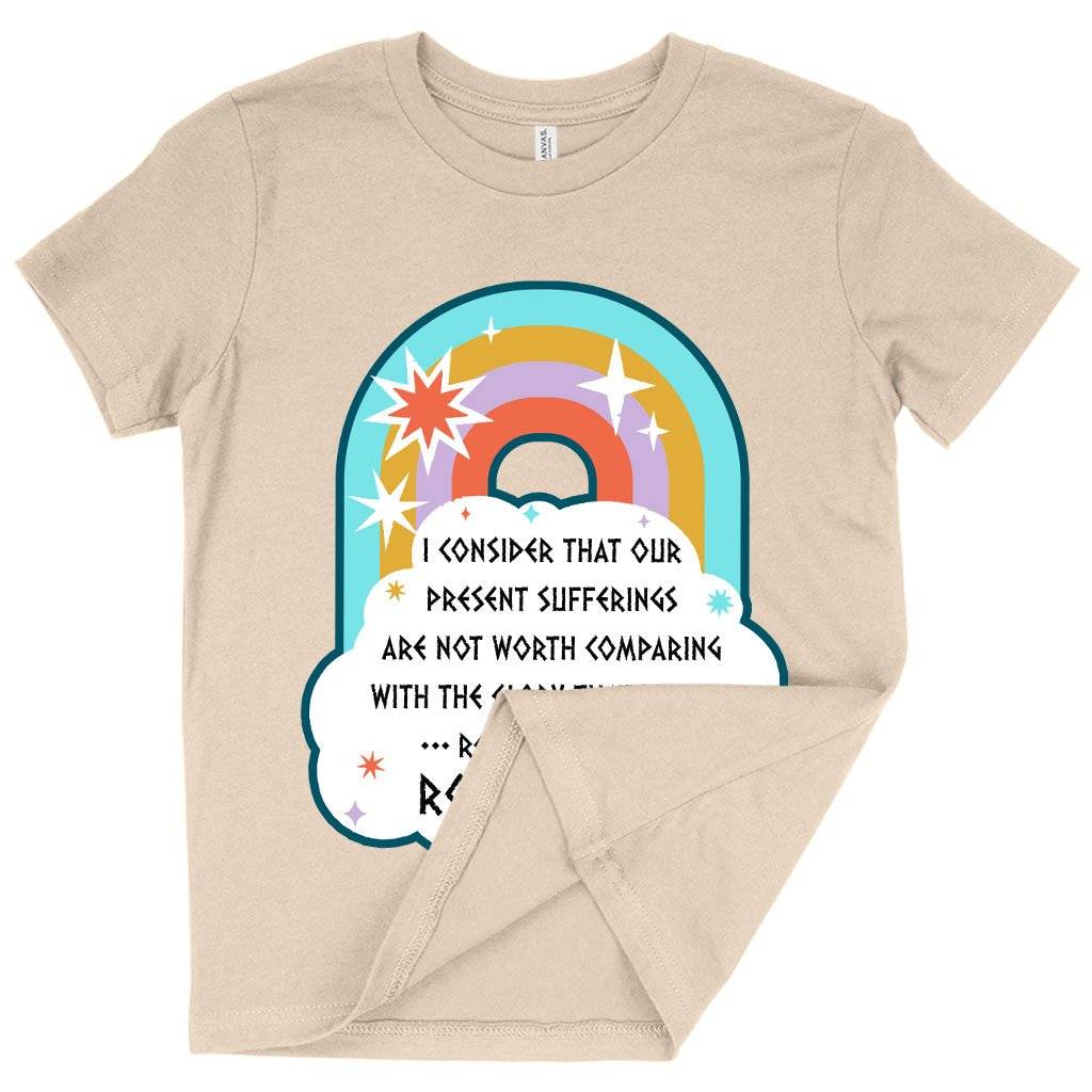 61185-a4e864.jpeg Kids' I Consider That Our Present Sufferings T-Shirt - Bible Verse T-Shirt Design - Bible Verses Christian T-Shirts Kids & Baby Kids' Clothing Color : Columbia Blue|Pink|Natural