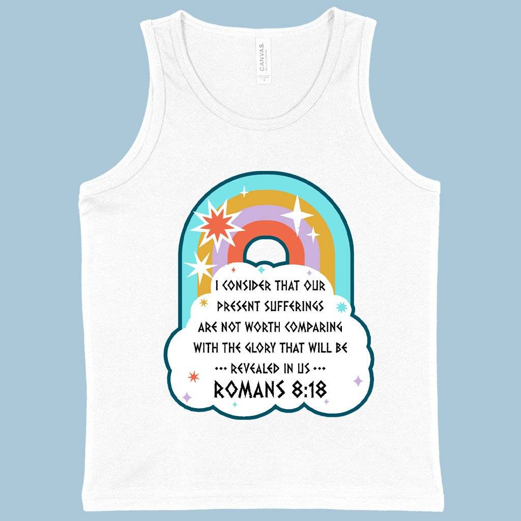Kids' I Consider That Our Present Sufferings Tank - Bible Verse Tank Design - Bible Verses Christian Tanks Kids & Baby Kids' Clothing Color : White|Athletic Heather|Neon Blue 