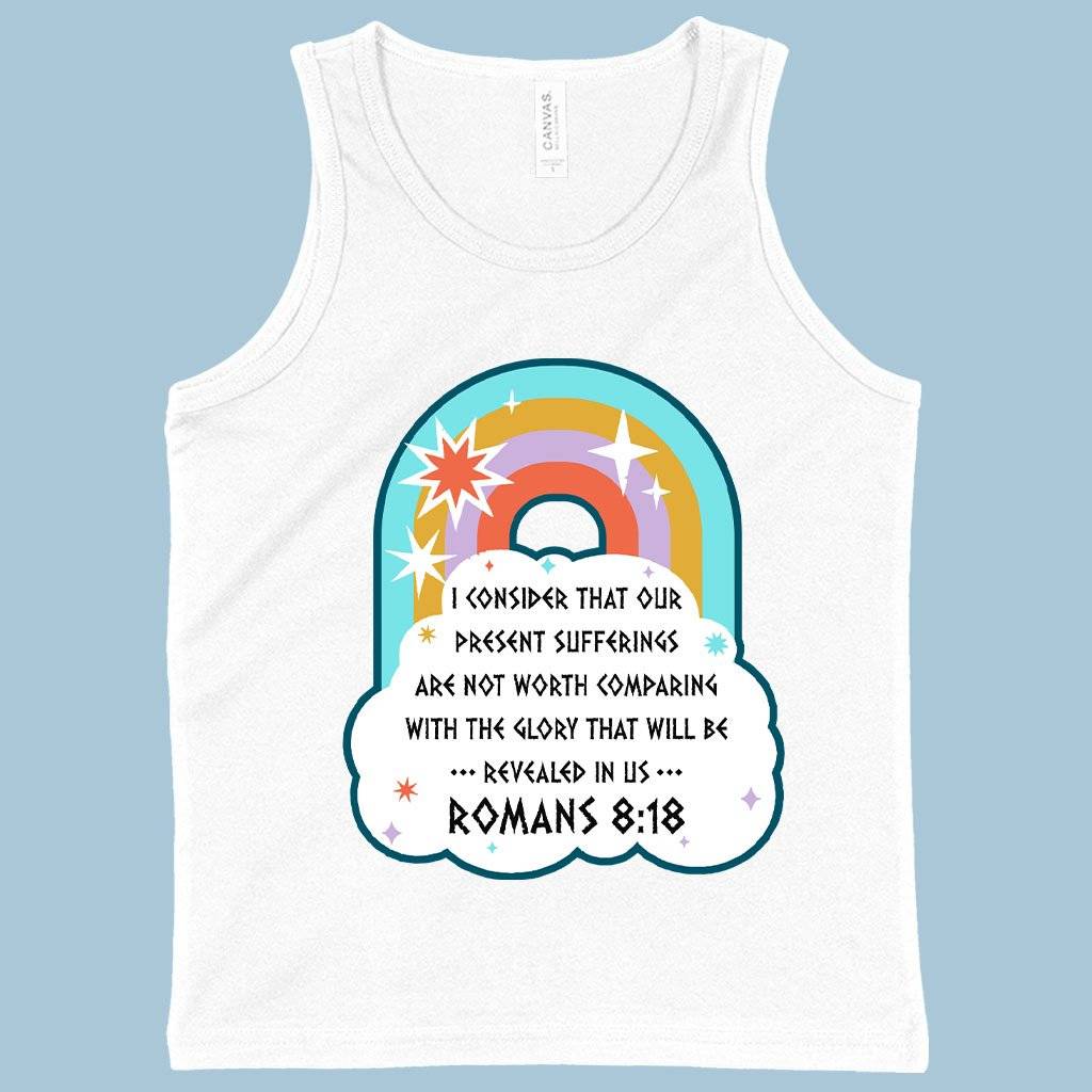 Kids' I Consider That Our Present Sufferings Tank - Bible Verse Tank Design - Bible Verses Christian Tanks Kids & Baby Kids' Clothing Color : White|Athletic Heather|Neon Blue 