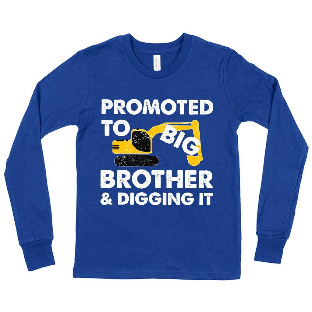 61194-5e2b22.jpeg Kids' Promoted to Big Brother Long Sleeve T-Shirt - Big Brother T-Shirt Announcement - Pregnancy Announcement T-Shirts Kids & Baby Kids' Clothing Color : True Royal Blue|Gray Triblend|Dark Gray Heather