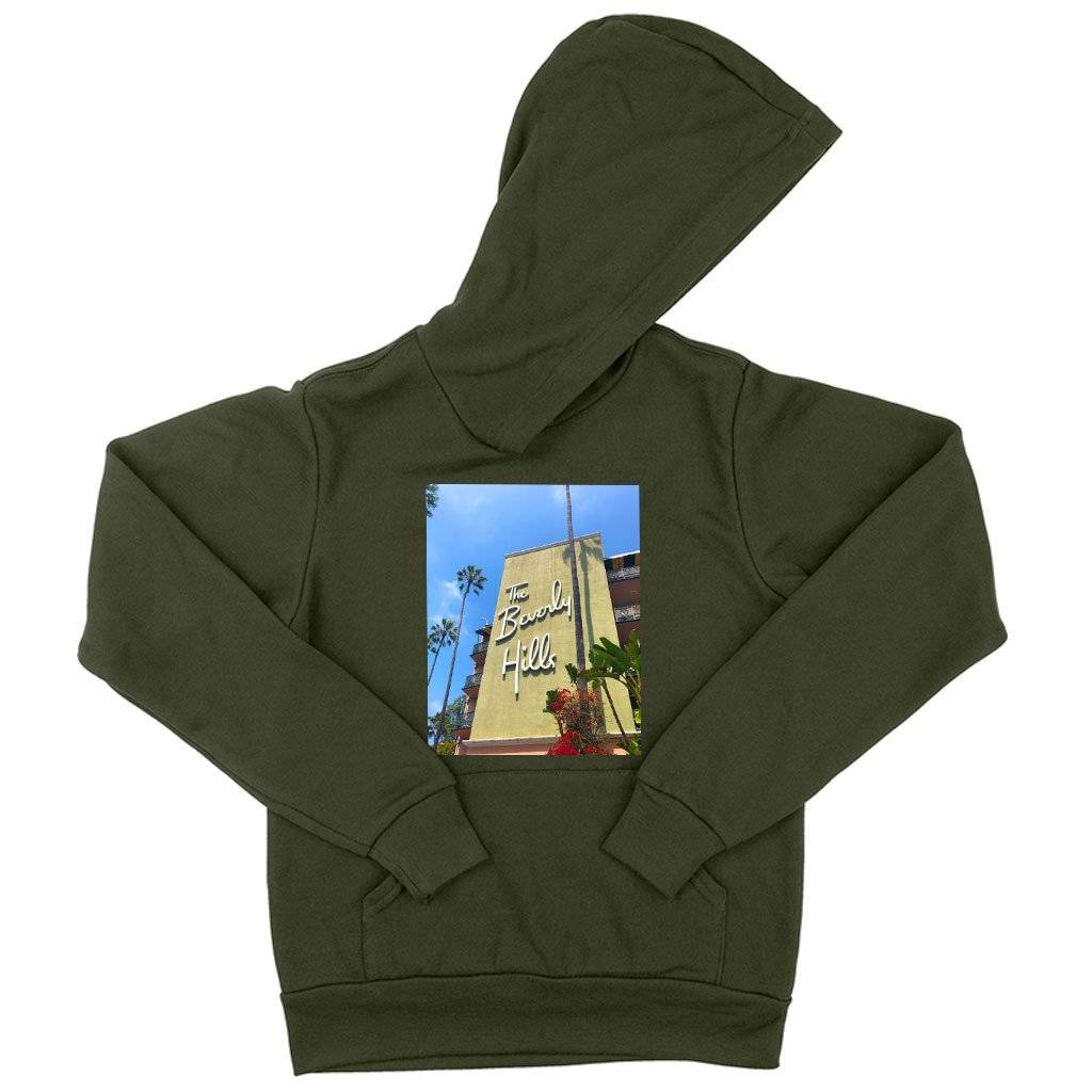61266-fee6d4.jpeg Kids' Sponge Fleece Beverly Hills Hoodie - 90210 Hoodie Kids & Baby Kids' Clothing Color : Mauve|Athletic Heather|Military Green