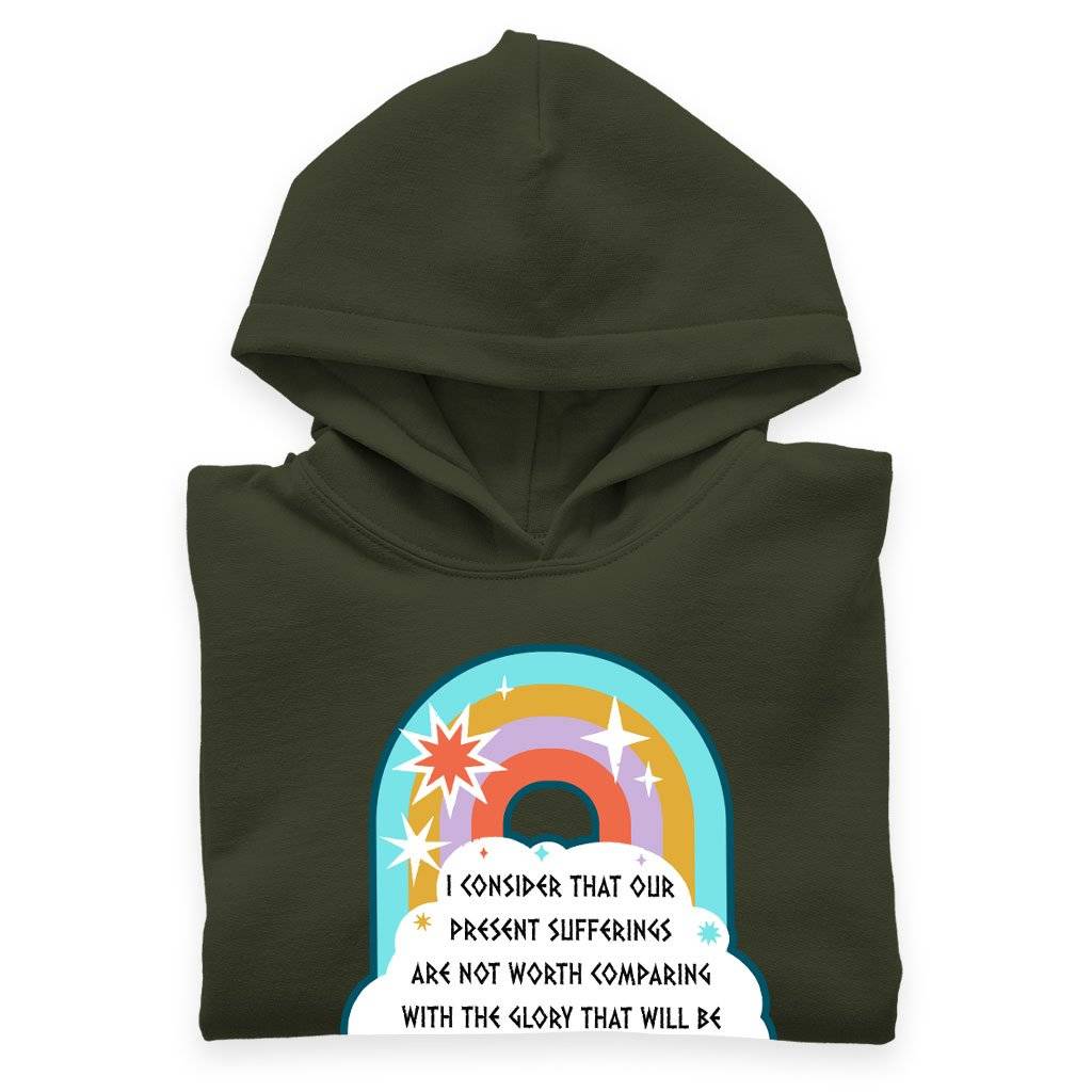 61277-dc7f76.jpeg Kids' Sponge Fleece I Consider That Our Present Sufferings Hoodie - Bible Verse Hoodie Design - Bible Verses Christian Hoodies Kids & Baby Kids' Clothing Color : Mauve|Athletic Heather|Military Green