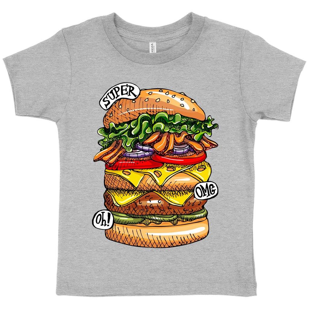 61672-499b02.jpeg Toddler Burger T-Shirt - Cool Food T-Shirts Kids & Baby Toddler Clothing Color : Heather Dust|Heather Columbia Blue|Athletic Heather