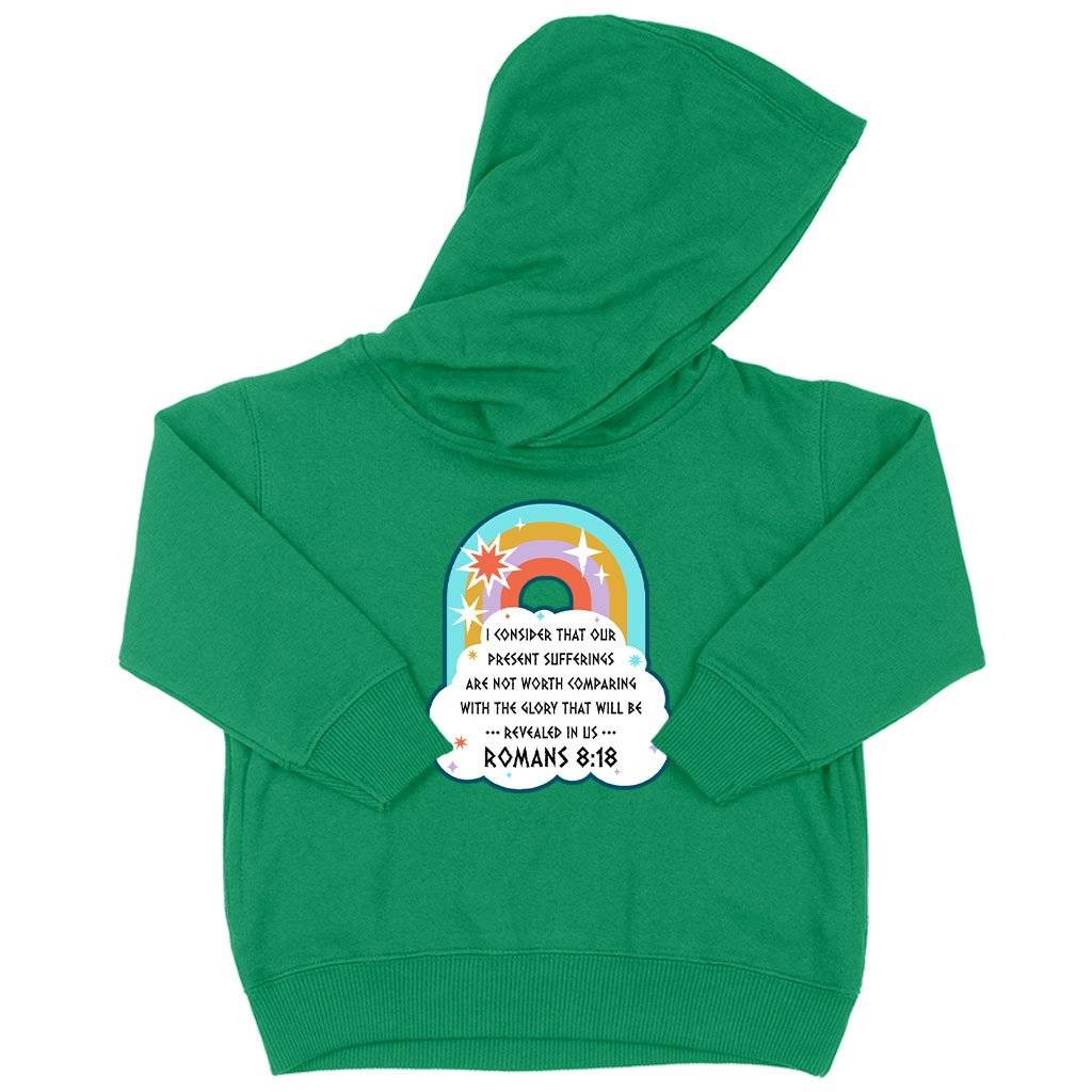 Toddler I Consider That Our Present Sufferings Hoodie - Bible Verse Hoodie Design - Bible Verses Christian Hoodies Kids & Baby Toddler Clothing Color : Kelly|Pink|Turquoise 