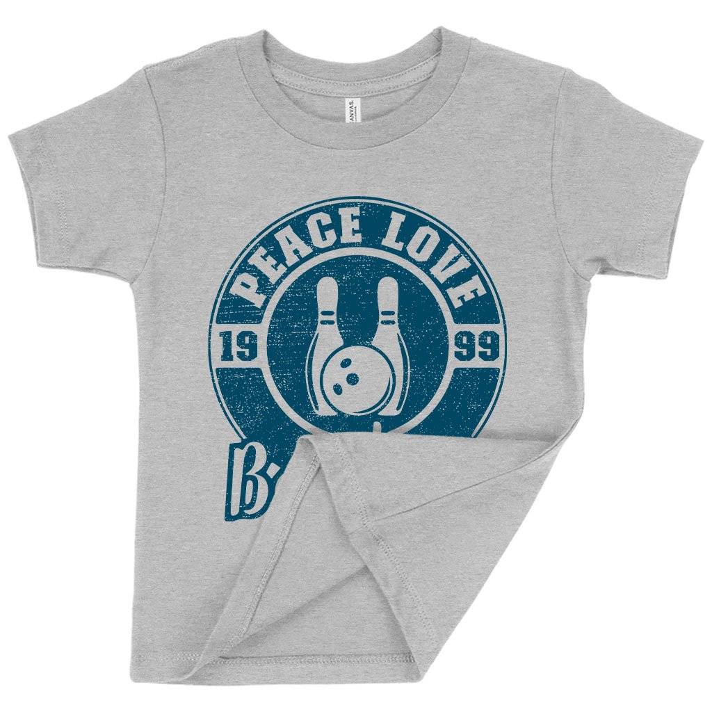 61690-f9289f.jpeg Toddler Peace Love Bowling T-Shirt - Bowling T-Shirt Design - Bowling Themed T-Shirts Kids & Baby Toddler Clothing Color : Athletic Heather|Heather Dust|Kelly