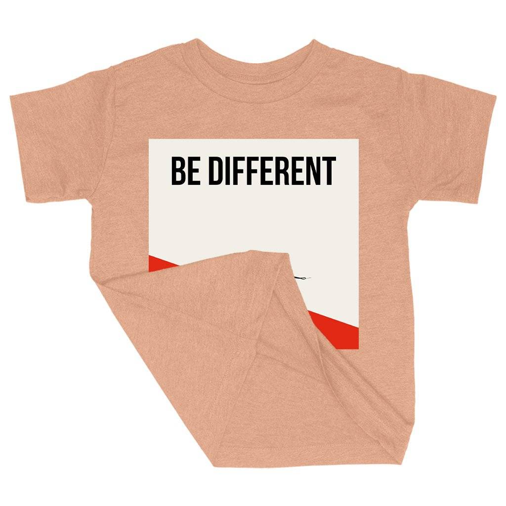 61771-27abe5.jpeg Triblend Toddler Be Different T-Shirt - Printed T-Shirts Kids & Baby Toddler Clothing Color : Ice Blue Triblend|Olive Triblend|Peach Triblend