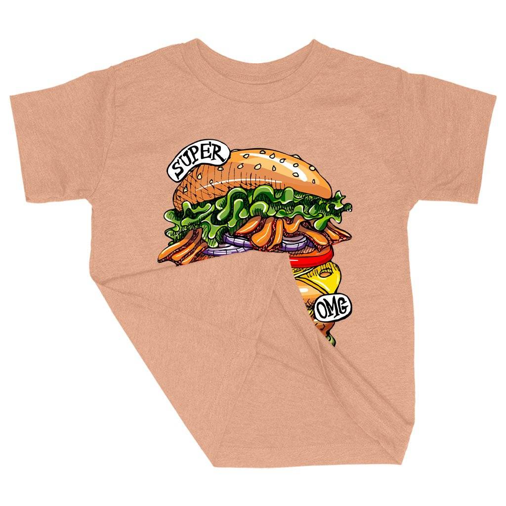 61785-de6d5e.jpeg Triblend Toddler Burger T-Shirt - Cool Food T-Shirts Kids & Baby Toddler Clothing Color : Ice Blue Triblend|Peach Triblend|Olive Triblend