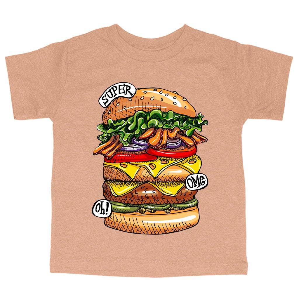 61785-fa0ff5.jpeg Triblend Toddler Burger T-Shirt - Cool Food T-Shirts Kids & Baby Toddler Clothing Color : Ice Blue Triblend|Peach Triblend|Olive Triblend