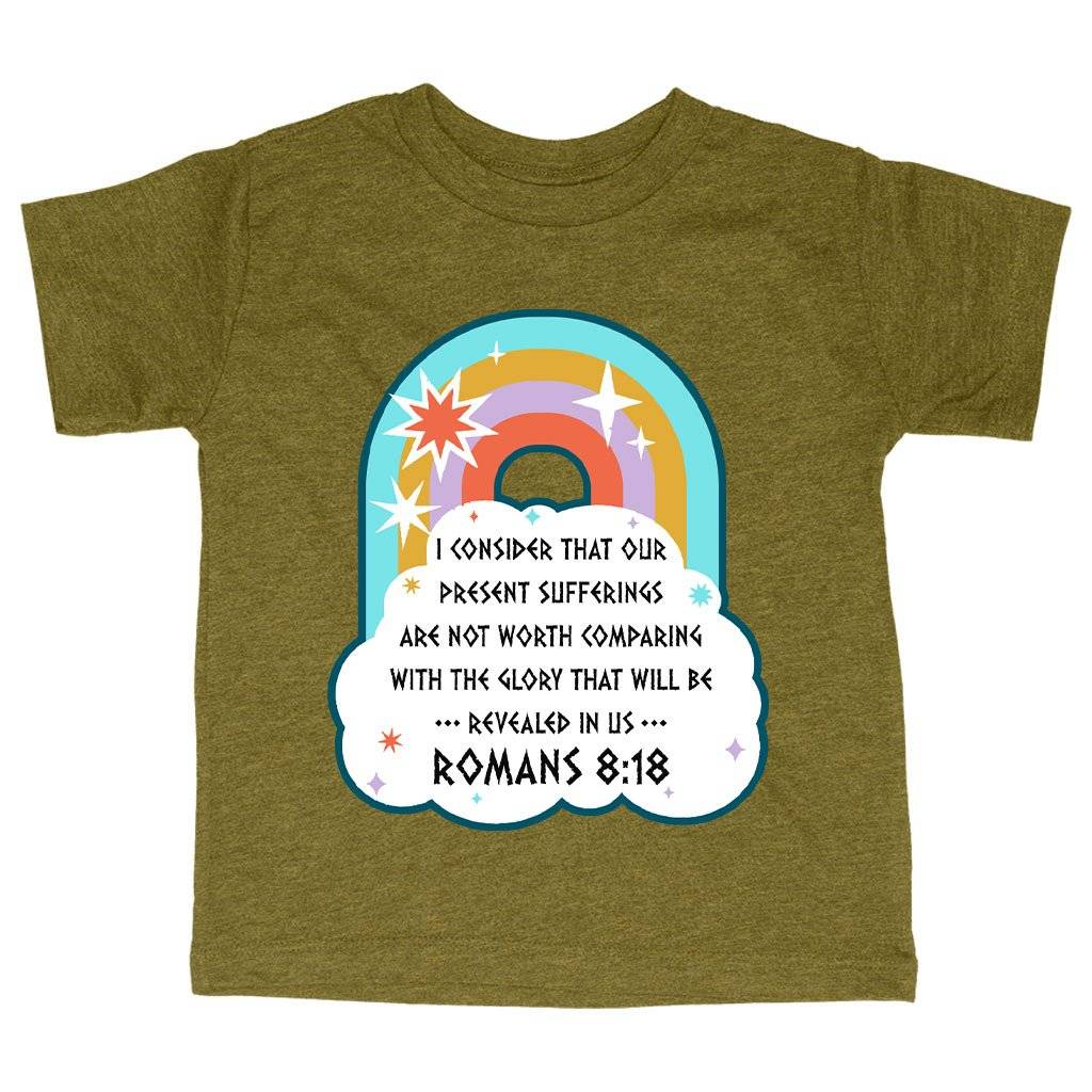 61790-9ee960.jpeg Triblend Toddler I Consider That Our Present Sufferings T-Shirt - Bible Verse T-Shirt Design - Bible Verses Christian T-Shirts Kids & Baby Toddler Clothing Color : Ice Blue Triblend|Olive Triblend|Peach Triblend