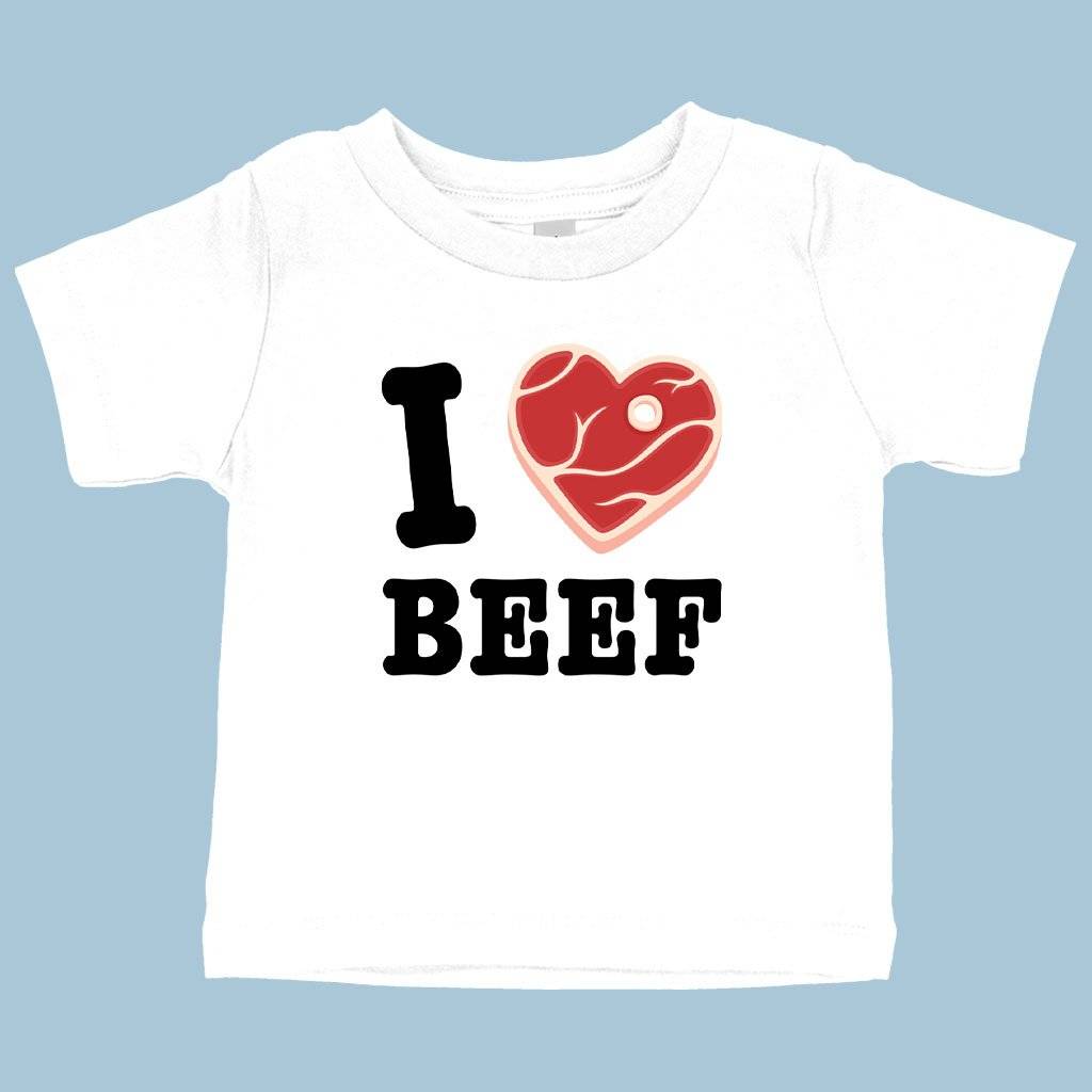 Baby I Love Beef T-Shirt Baby Clothing Kids & Baby Color : Yellow|Navy|White 