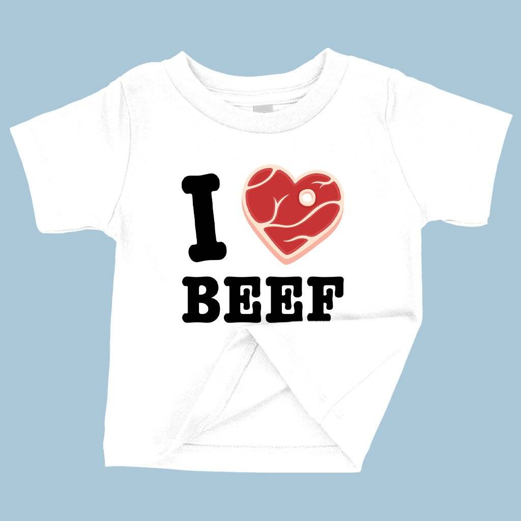 Baby I Love Beef T-Shirt Baby Clothing Kids & Baby Color : Yellow|Navy|White 