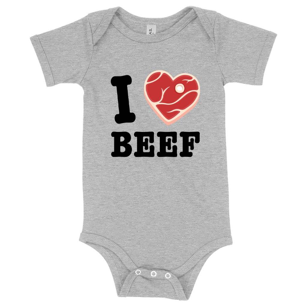 62186-83fc09.jpeg Baby I Love Beef Onesie Baby Clothing Kids & Baby Color : Peach Triblend|Ice Blue Triblend|Gray Triblend