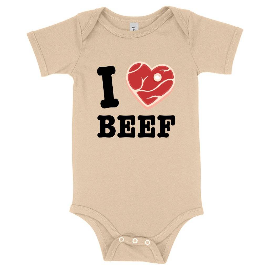 62197-8530bd.jpeg Baby Jersey I Love Beef Onesie Baby Clothing Kids & Baby Color : Heather Dust|Yellow|White