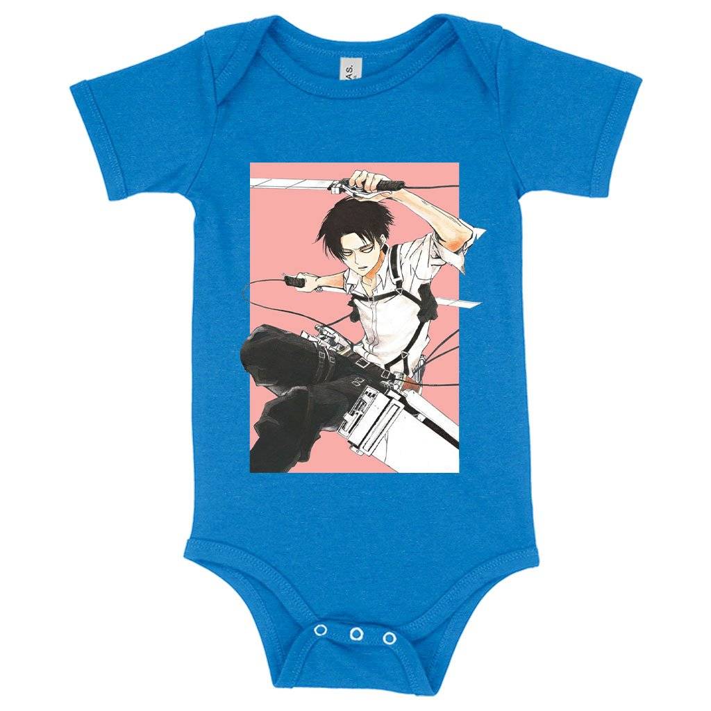 62200-023423.jpeg Baby Jersey Levi Ackerman Onesie - Best Anime Onesies Baby Clothing Kids & Baby Color : Asphalt|Pink|Heather Columbia Blue