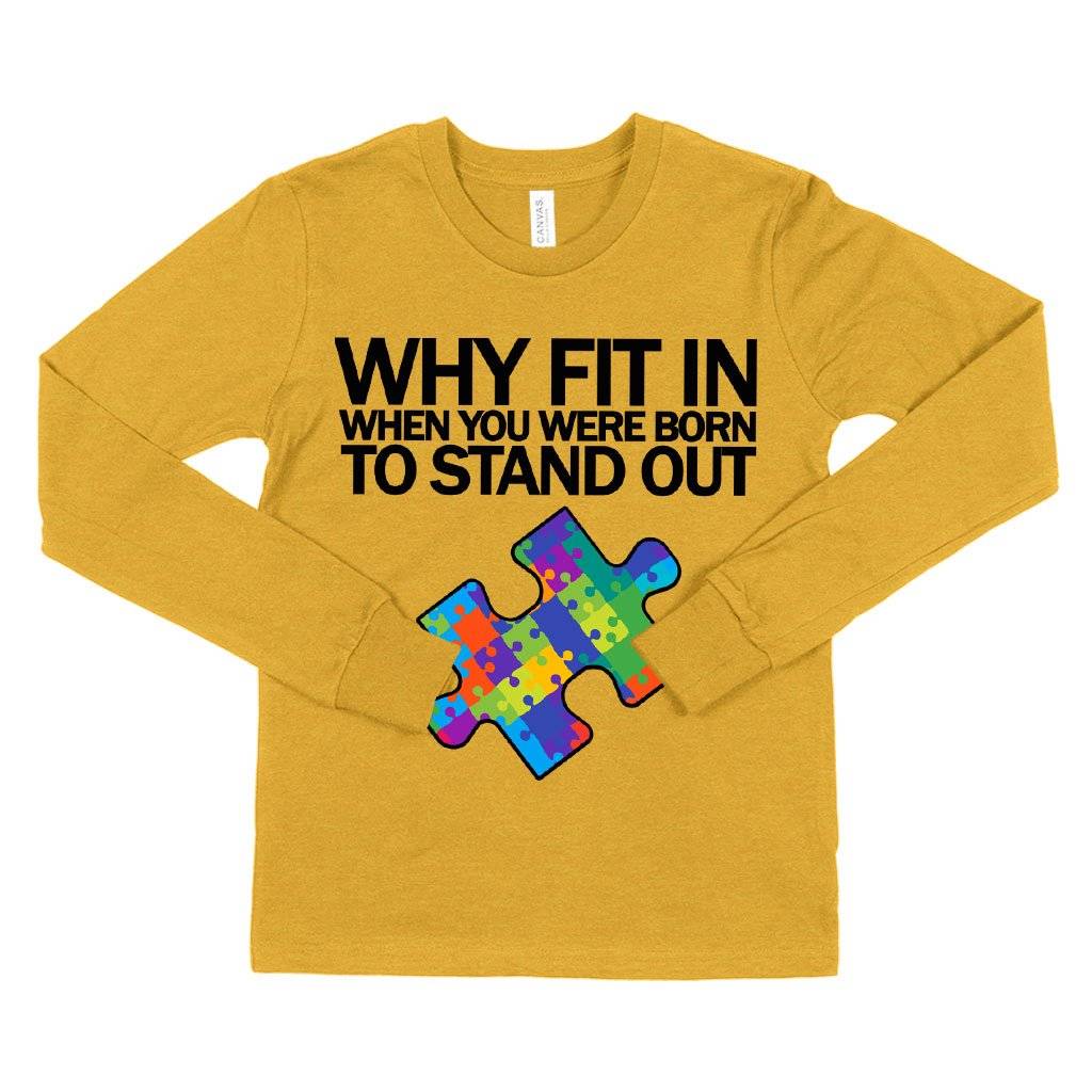 62257-ae3f35.jpeg Kids' Autism Puzzle Long Sleeve T-Shirt - Autism T-Shirt Ideas - Autism Awareness T-Shirt Kids & Baby Kids' Clothing Color : White|Heather Yellow Gold|Black