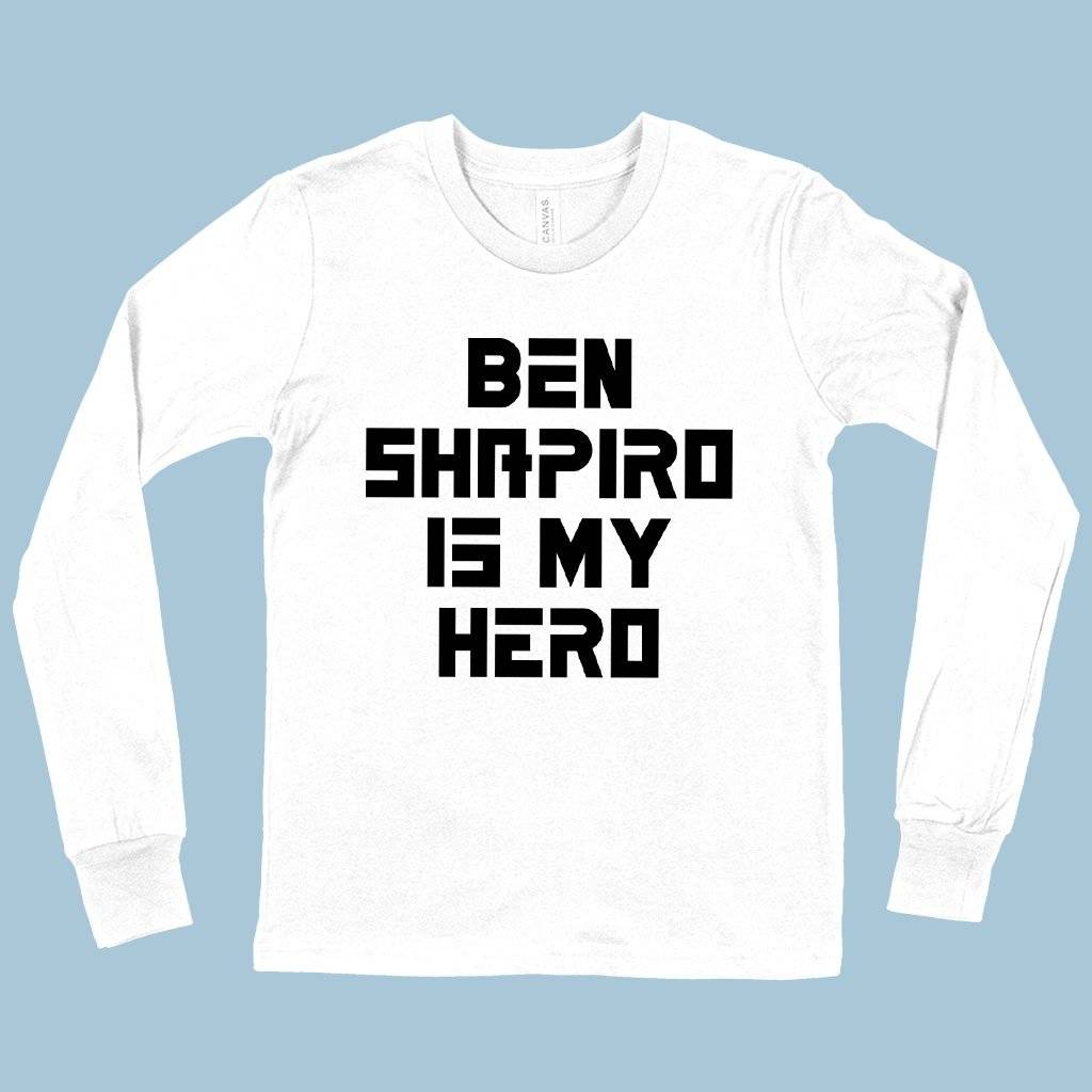 62258-509ca0.jpeg Kids' Ben Shapiro Is My Hero Long Sleeve T-Shirt - Ben Shapiro T-Shirt - Ben Shapiro Merchandise Kids & Baby Kids' Clothing Color : White|True Royal Blue|Black