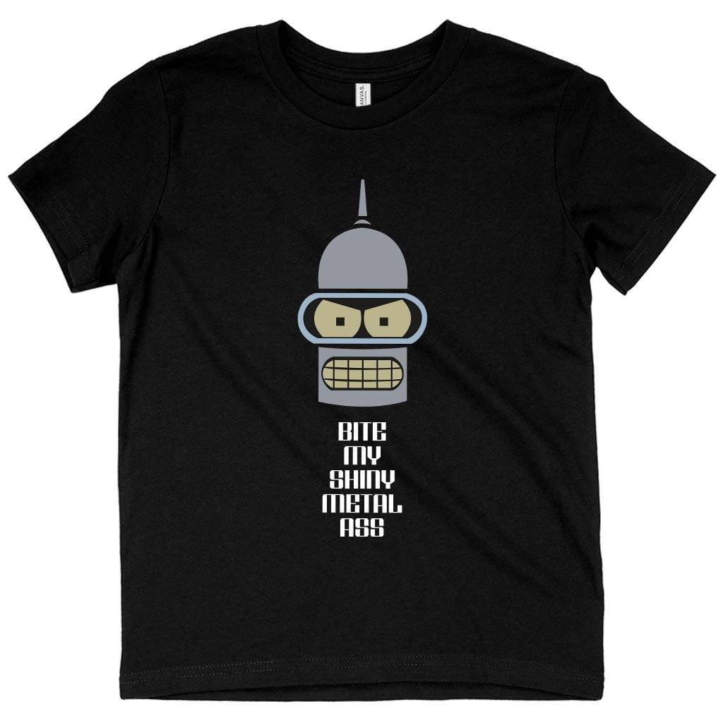 62260-608c0d.jpeg Kids' Bite My Shiny Metal Ass T-Shirt - Bender T-Shirt - Futurama T-Shirt Kids & Baby Kids' Clothing Color : White|Black|Natural