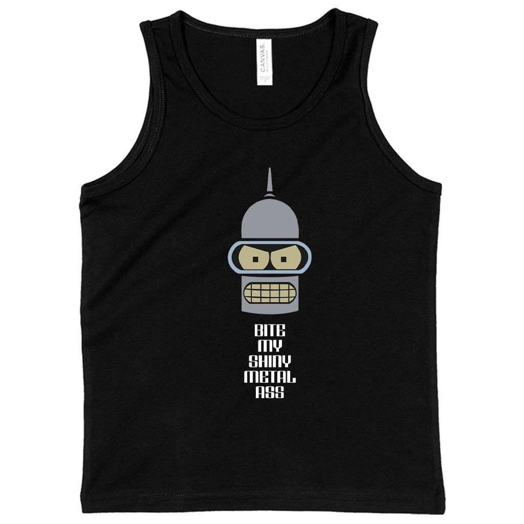 62264-2767f4.jpeg Kids' Bite My Shiny Metal Ass Tank - Bender Tank - Futurama Tank Kids & Baby Kids' Clothing Color : White|Black|Neon Pink