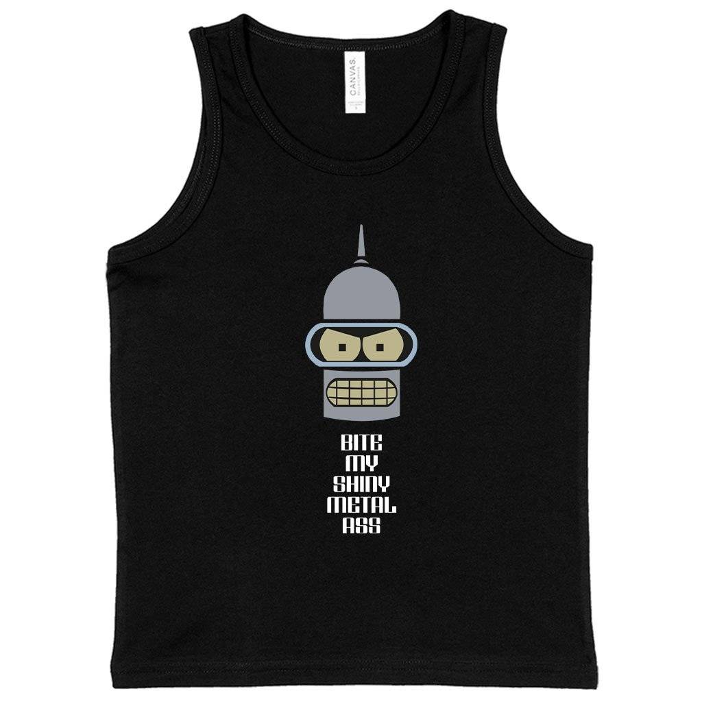 62264-9a812d.jpeg Kids' Bite My Shiny Metal Ass Tank - Bender Tank - Futurama Tank Kids & Baby Kids' Clothing Color : White|Black|Neon Pink